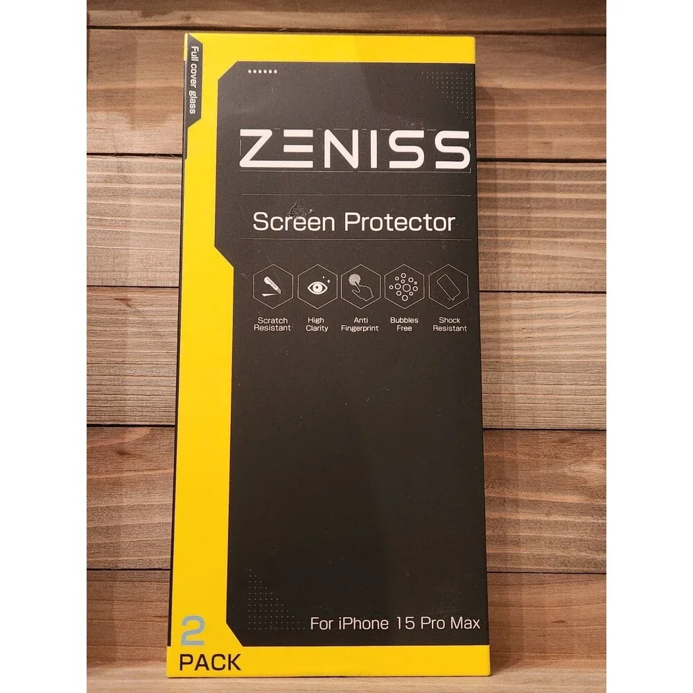 New 2 pack Zeniss Glass Screen Protector iPhone 15 Pro Max